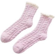 JA7珊瑚绒毛袜子女新睡觉袜加厚加绒保暖睡眠月子长袜产后秋冬