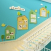 毛毡板墙贴纸楼梯走廊，过道文化装饰幼儿园环创主题，墙成品布置材料