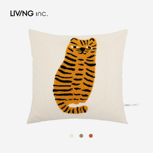 LIVING inc.大猫 卡通虎年抱枕客厅沙发靠枕套儿童可爱老虎头靠垫