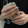 韩国极简风组合戒指女夏ins小众，设计感指环素圈个性气质尾戒套装