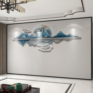 壁布定制3d立体现代中式电视背景墙壁纸客厅墙纸，装饰影视墙布壁画