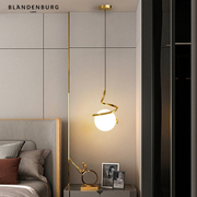水滴吊灯北欧魔豆创意水滴房间灯现代简约网红设计卧室床头灯