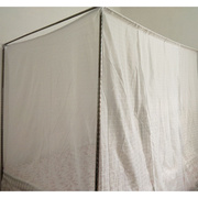 老式棉纱荷莲花蚊帐单开门1.5米1.8米床家用传统方顶支架纹帐落地
