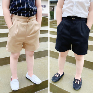 儿童白色短裤夏季男童卡其中裤，黑色五分裤女童，中小童学生校服西裤
