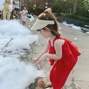 女童装2024夏季女宝宝网红吊带洋气两件套无袖灯笼沙滩裤套装