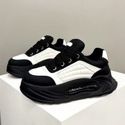 2024秋季新款男鞋气垫底百搭时尚透气简约L厚底增高运动休闲老爹