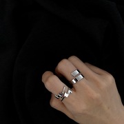 时尚潮牌闪电戒指镂空个性，简约套装可调节暗黑风指环男女