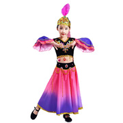 表演服装舞蹈服回族少数新疆舞演出服儿童款女童民族幼儿维吾尔族