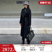 maseley玛塞莉设计感长大衣冬季高级感时尚气质英伦风外套女