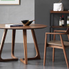 北欧设计全实木圆形，餐桌橡木家用小户型茶几，休闲商用咖啡桌椅组合
