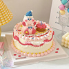 烘焙蛋糕装饰 网红可爱卡通粉色星星卡笔软陶摆件生日蛋糕插件