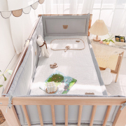 婴儿床床围栏软包纯棉儿童拼接床护栏围挡防撞宝宝一片式床围加高