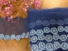 8.5cm宝蓝色复古小花朵刺绣，棉线网纱蕾丝花边，辅料裙边diy设计