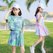 夏季女童短袖套装INS潮 7岁8小学生短裤两件套韩版儿童姐妹闺蜜装