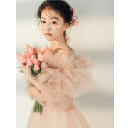 23女童公主裙日常可穿粉色韩版裙影楼摄影拍摄儿童花童礼服连衣裙