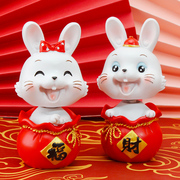 故宫喜庆可爱小兔子摆件，本命新年礼物，2023兔年春节生肖吉祥物装饰