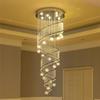 2023楼梯吊灯长吊灯现代简约客厅，创意个性别墅复式环形楼梯灯水晶