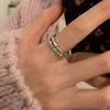 925纯银小鱼戒指女日韩简约复古做旧时髦个性开口设计指环J5957
