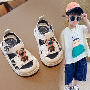 婴儿凉鞋软底学步0-2岁夏季男宝宝鞋子，包头防滑透气女童沙滩鞋潮3