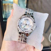 盖斯guess手表时尚水晶镶钻大表盘，气质银防水女腕表g75511m