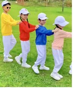 儿童亲子春款卫衣，彩色百搭童装圆领幼儿园小学生，运动会班服上衣