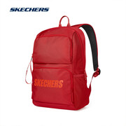 斯凯奇双肩包大学生电脑包男女，运动背包大容量，红色初中生通勤书包