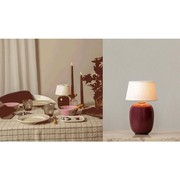 若奈威尼斯古董琉璃台灯，“豌豆红”无限触控可充电客厅卧室氛围灯