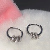 pinkdaily镶钻圆圈耳扣女925纯银，简约气质高级感耳环可拆卸耳骨圈