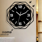北欧钟表现代简约创意挂钟，装饰客厅家用静音，个性数字免打孔时钟
