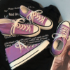 江小浪(江小浪)2023淡紫色鞋，1970s紫色高帮帆布鞋，女学生韩版百搭板鞋潮