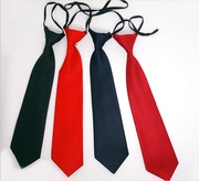 男女学生韩版窄领带毕业团体合唱校服易拉得拉链领带黑红色