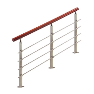 304不锈钢楼梯扶手室内家用方管，穿拉丝立柱现代简约阳台护栏栏杆