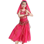 儿童印度舞演出服女童肚皮舞服饰，新疆舞服装民族，舞蹈服表演服套装