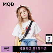 MQD童装女童纯棉短袖t恤夏装儿童时尚潮酷儿童上衣