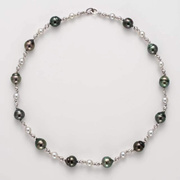爱玺珠宝天然海水大溪地时尚设计珍珠，项链9-10mm