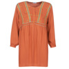 bettylondon女士时尚，长袖优雅短裙圆领，连衣裙橙色夏季193292