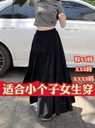 小个子夏装女装加小码XXXS显高150cm温柔风高级层次感裙摆半身裙