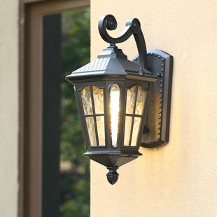 欧式户外壁灯防水阳台灯，美式别墅庭院灯走廊过道，太阳能外墙大门灯