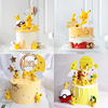 黄色小精灵蛋糕装饰摆件，儿童宝宝生日主题甜品，台情景创意插件插牌