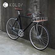 kolor卡勒单车kc101复古网红通勤车带，铝合金车，篮城市自行车男女车