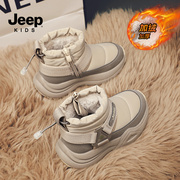 jeep儿童棉靴男童冬季棉鞋，冬季中大童防风防水保暖棉靴雪地靴