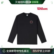 韩国直邮wilson运动t恤棉，长袖t恤圆形，7647黑色长袖子共_