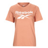 Reebok锐步女装运动T恤休闲圆领短款修身全棉短袖橙色夏季2024款