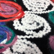 mix立体盘花刺绣蕾丝，秋冬羊毛呢复合布料高级时装，定制进口面料