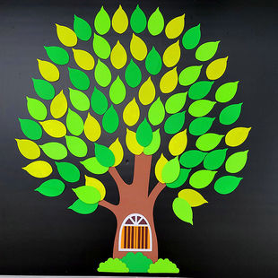 鼓励智慧愿望树许愿墙贴纸创意班级文化黑板报，布置幼儿园教室装饰