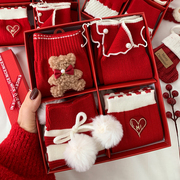 本命年红袜子女礼盒装秋冬龙年圣诞节红色纯棉新年礼物好运长筒袜