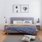 北欧简约现代布艺床，1.5米1.8米双人床，定制婚床可拆洗小户型布床