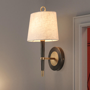 美式全铜客厅壁灯复古简约卧室床头电视墙，过道工程美式布艺壁灯具