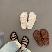 厚底凉鞋女夏季2023年韩版温柔仙女风学生舒适外穿罗马沙滩鞋