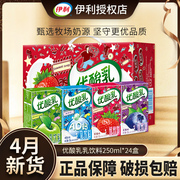 4月优酸乳草莓味原味250ml*24盒蓝莓味整箱牛奶饮品乳酸含乳饮料